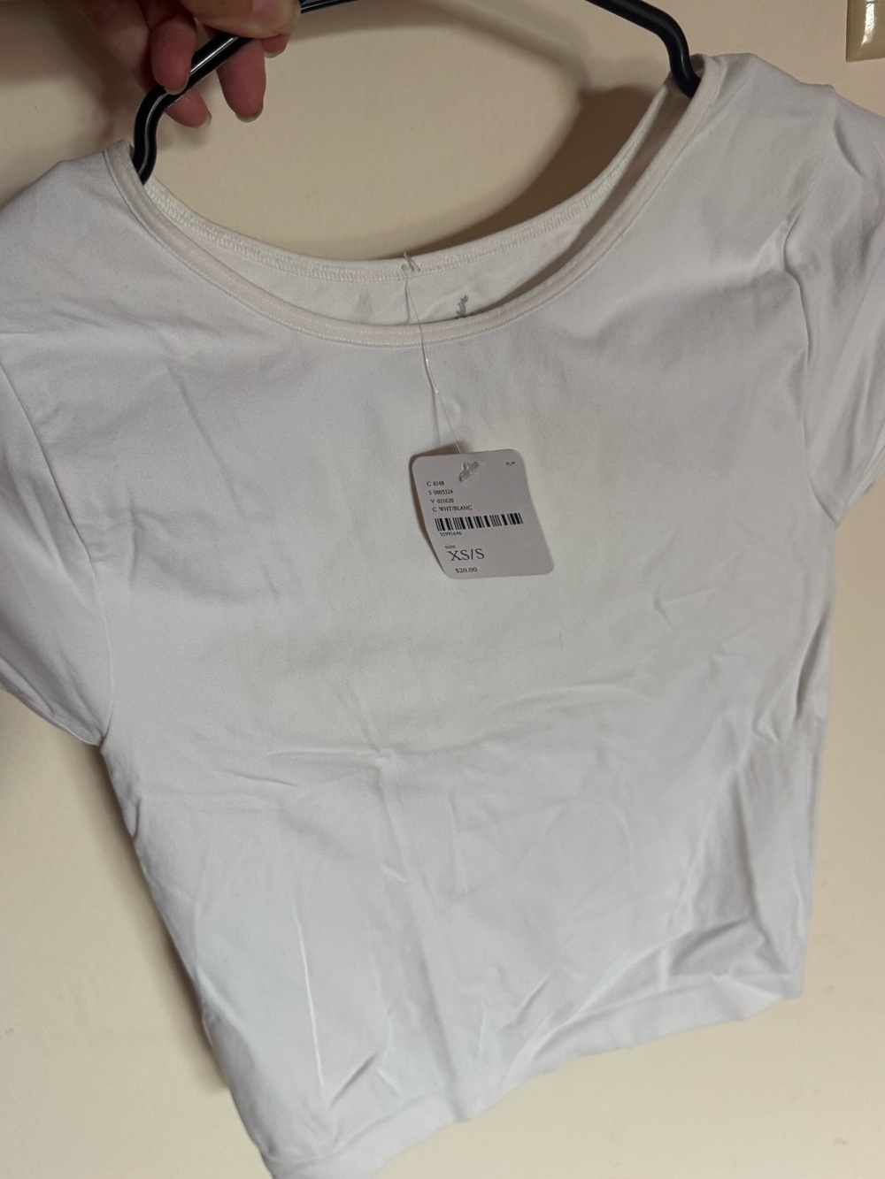 Free People White Scoop Neck Short Sleeve Tee